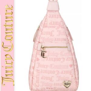 Juicy Couture Logo Material Girl Sling Bag- Powder Blush